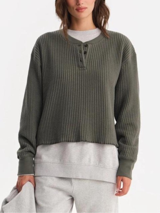 MATE the Label Tops - Mate the label Organic Waffle Cropped Henley